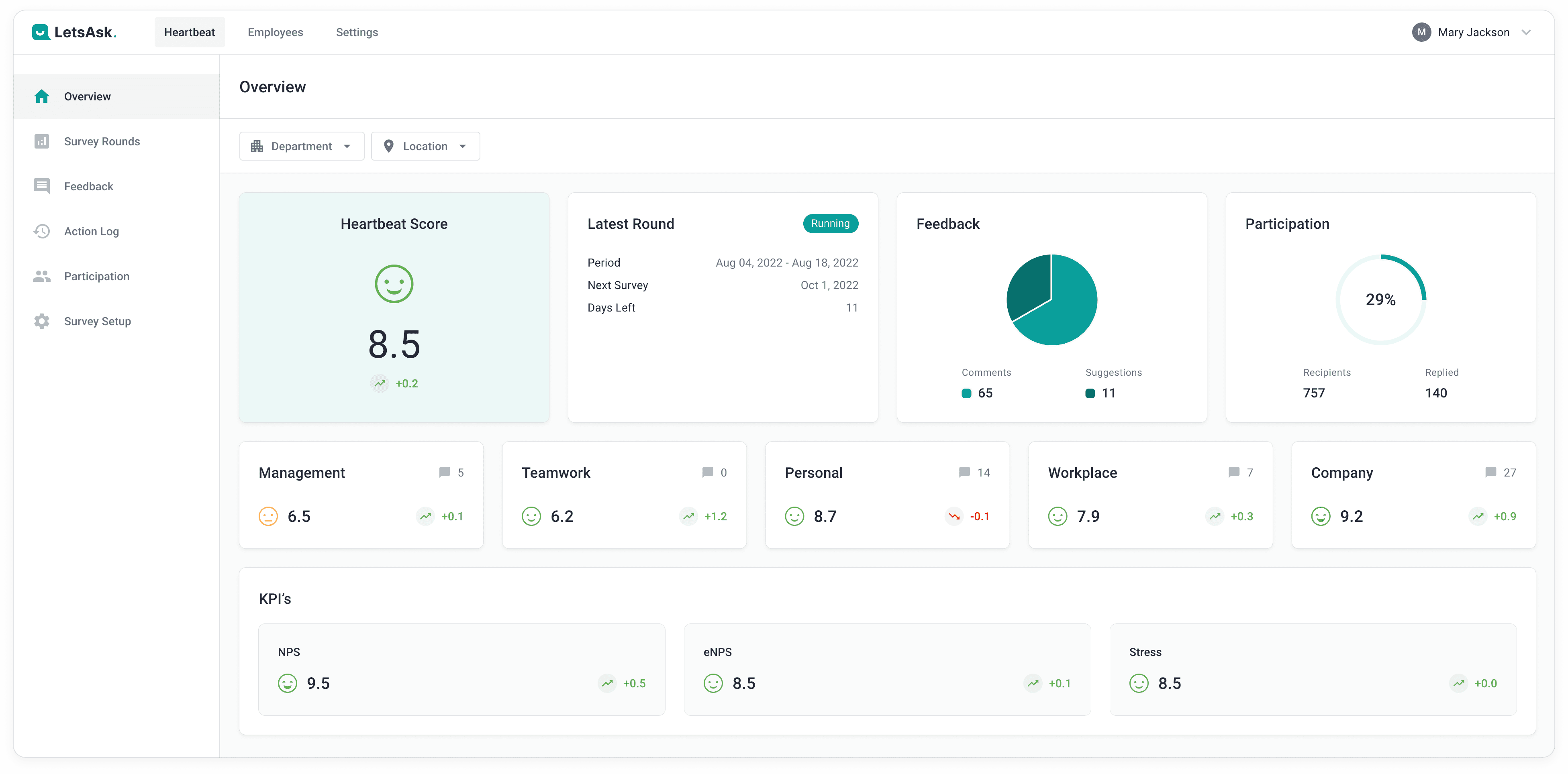 Heartbeat Dashboard